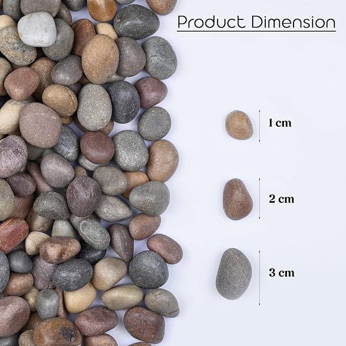 Mixed Natural Stone Pebbles – Round Garden & Decor Stones thumbnail