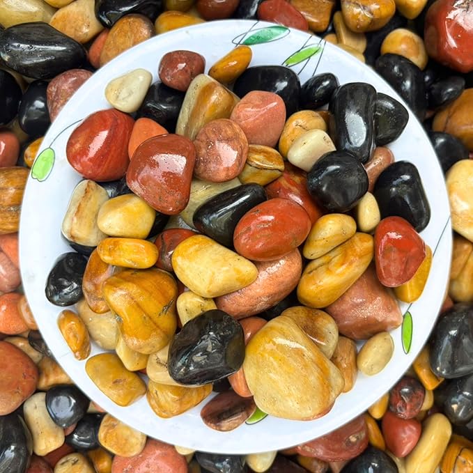 Mixed Natural Stone Pebbles – Round Garden & Decor Stones thumbnail