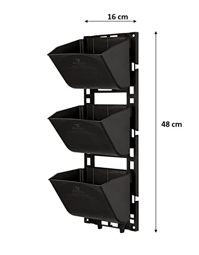 Black Rectangular Wall-Mount Planter Pots thumbnail