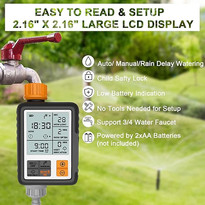 Automatic Garden Watering Timer – Black thumbnail