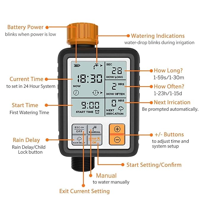 Automatic Garden Watering Timer – Black thumbnail