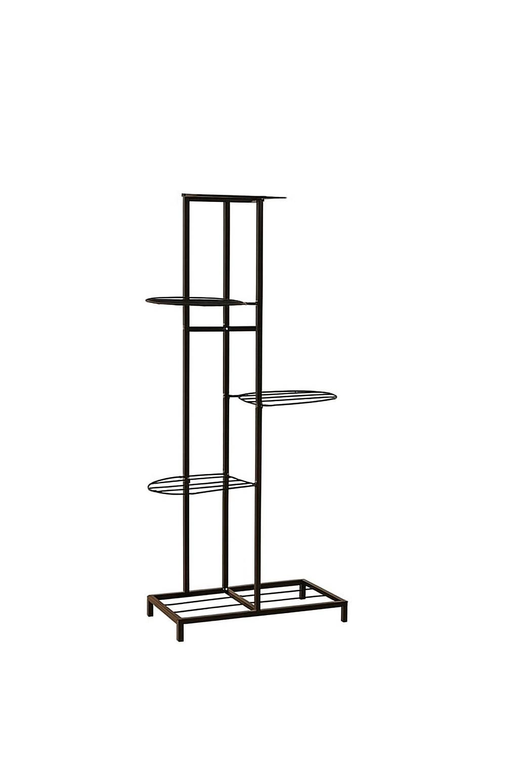 6-Tier Black Metal Plant Stand – Vertical Design
