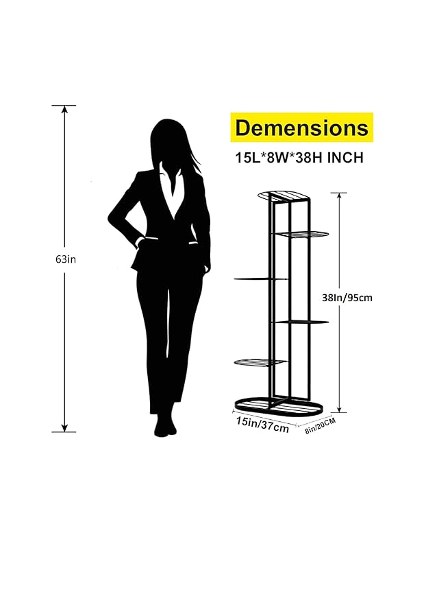 7-Tier Black Wrought Iron Plant Stand thumbnail